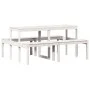 Solid white pine wood picnic table 160x134x75 cm by , Garden tables - Ref: Foro24-832563, Price: 145,48 €, Discount: %