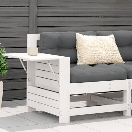 Garden sofa with armrest white pine wood side table by , Outdoor sofas - Ref: Foro24-844879, Price: 74,17 €, Discount: %