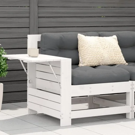 Garden sofa with armrest white pine wood side table by , Outdoor sofas - Ref: Foro24-844879, Price: 73,29 €, Discount: %