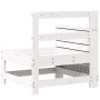 Garden sofa with armrest white pine wood side table by , Outdoor sofas - Ref: Foro24-844879, Price: 74,17 €, Discount: %
