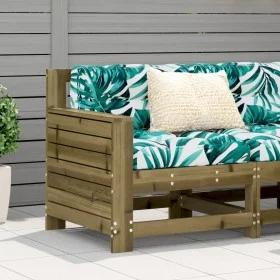 Garden sofa with impregnated wood armrests 69x62x70.5cm by , Outdoor sofas - Ref: Foro24-844887, Price: 63,38 €, Discount: %