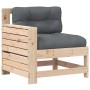 Garden sofa with armrests and cushion in solid pine wood by , Outdoor sofas - Ref: Foro24-844914, Price: 85,09 €, Discount: %