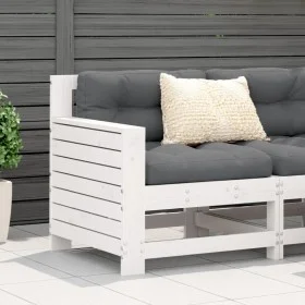 Garden sofa with armrests and cushion in solid white pine wood by , Outdoor sofas - Ref: Foro24-844921, Price: 96,16 €, Disco...