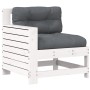 Gartensofa mit Armlehnen und Kissen aus massivem weißem Kiefernholz von , Outdoor-Sofas - Ref: Foro24-844921, Preis: 97,37 €,...