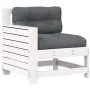 Sofá jardín con reposabrazos y cojín madera maciza pino blanco de , Sofás de exterior - Ref: Foro24-844921, Precio: 96,49 €, ...
