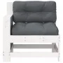 Garden sofa with armrests and cushion in solid white pine wood by , Outdoor sofas - Ref: Foro24-844921, Price: 96,49 €, Disco...