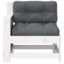 Gartensofa mit Armlehnen und Kissen aus massivem weißem Kiefernholz von , Outdoor-Sofas - Ref: Foro24-844921, Preis: 97,37 €,...