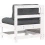 Garden sofa with armrests and cushion in solid white pine wood by , Outdoor sofas - Ref: Foro24-844921, Price: 96,49 €, Disco...