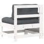 Gartensofa mit Armlehnen und Kissen aus massivem weißem Kiefernholz von , Outdoor-Sofas - Ref: Foro24-844921, Preis: 97,37 €,...