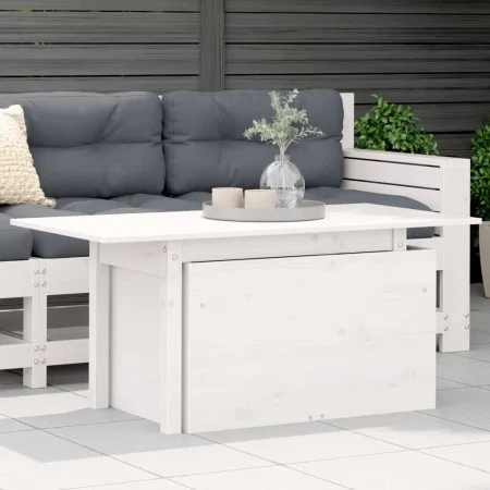 Gartentisch aus massivem weißem Kiefernholz 100x50x75 cm von , Gartentische - Ref: Foro24-844909, Preis: 70,07 €, Rabatt: %