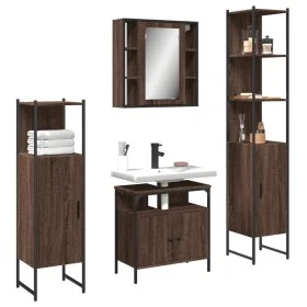 Badezimmermöbel-Set, 4-teilig, Eichenbraun-Sperrholz von , Badezimmermöbel - Ref: Foro24-3214769, Preis: 262,50 €, Rabatt: %