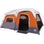 Familienzelt mit LED 9 Personen, schnell öffnend, grau-orange von , Zelte - Ref: Foro24-94312, Preis: 276,59 €, Rabatt: %