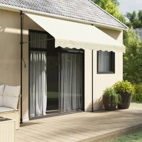 Cream fabric and steel retractable awning 250x150 cm by , Awnings - Ref: Foro24-368746, Price: 82,23 €, Discount: %