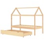 Estructura de cama infantil con cajón madera de pino 80x160 cm de vidaXL, Cunas y camas para niños - Ref: Foro24-322137, Prec...