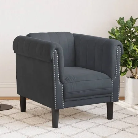 Sillón de terciopelo gris oscuro de , Sofás - Ref: Foro24-372566, Precio: 174,80 €, Descuento: %