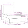 Cama box spring con colchón y LED tela marrón oscuro 120x190 cm