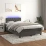 Box spring bed with mattress and LED dark gray velvet 120x190 cm by , Beds and slatted bases - Ref: Foro24-3270172, Price: 41...