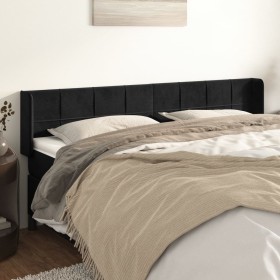 Cabecero de terciopelo negro 183x16x78/88 cm en Cabeceros y pies de cama | Comprar online en Foro24