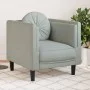 Sillón con cojín terciopelo gris claro de , Sofás - Ref: Foro24-372622, Precio: 136,83 €, Descuento: %