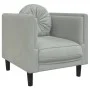 Sillón con cojín terciopelo gris claro de , Sofás - Ref: Foro24-372622, Precio: 136,83 €, Descuento: %