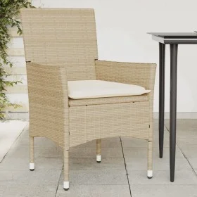 Garden armchairs with cushions 2 units beige synthetic rattan by , Garden chairs - Ref: Foro24-368113, Price: 140,43 €, Disco...