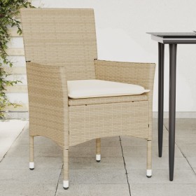 Gartensessel mit Kissen 2 Einheiten beiges synthetisches Rattan von , Gartenstühle - Ref: Foro24-368113, Preis: 127,44 €, Rab...