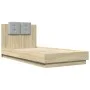 Estructura de cama cabecero luces LED roble Sonoma 90x190 cm de , Camas y somieres - Ref: Foro24-3210061, Precio: 159,74 €, D...