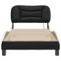 Bed frame with LED synthetic leather black white 80x200 cm by , Beds and slatted bases - Ref: Foro24-3213897, Price: 158,04 €...