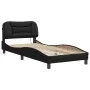 Bed frame with LED lights black synthetic leather 90x200 cm by , Beds and slatted bases - Ref: Foro24-3213906, Price: 170,88 ...
