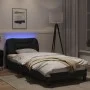 Bed frame with LED lights black synthetic leather 90x200 cm by , Beds and slatted bases - Ref: Foro24-3213906, Price: 170,88 ...