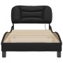 Bed frame with LED lights black synthetic leather 90x200 cm by , Beds and slatted bases - Ref: Foro24-3213906, Price: 172,30 ...