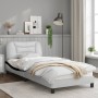 Bed frame with LED black white synthetic leather 90x200 cm by , Beds and slatted bases - Ref: Foro24-3213912, Price: 176,27 €...