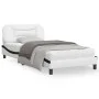 Bed frame with LED black white synthetic leather 100x200 cm by , Beds and slatted bases - Ref: Foro24-3213919, Price: 160,83 ...