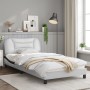 Bed frame with LED black white synthetic leather 100x200 cm by , Beds and slatted bases - Ref: Foro24-3213919, Price: 163,08 ...