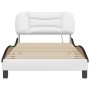 Bed frame with LED black white synthetic leather 100x200 cm by , Beds and slatted bases - Ref: Foro24-3213919, Price: 163,08 ...