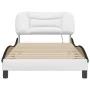 Bed frame with LED black white synthetic leather 100x200 cm by , Beds and slatted bases - Ref: Foro24-3213919, Price: 160,83 ...