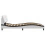 Bed frame with LED black white synthetic leather 100x200 cm by , Beds and slatted bases - Ref: Foro24-3213919, Price: 163,08 ...