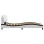 Bed frame with LED black white synthetic leather 100x200 cm by , Beds and slatted bases - Ref: Foro24-3213919, Price: 160,83 ...