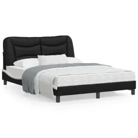 Bed frame with LED synthetic leather black white 120x200 cm by , Beds and slatted bases - Ref: Foro24-3213925, Price: 174,03 ...