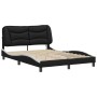 Bed frame with LED synthetic leather black white 120x200 cm by , Beds and slatted bases - Ref: Foro24-3213925, Price: 222,52 ...