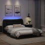 Bettgestell mit LED-Beleuchtung, schwarzes Kunstleder, 140 x 190 cm von , Betten und Lattenroste - Ref: Foro24-3213927, Preis...