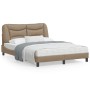 Bed frame with LED cappuccino synthetic leather 140x190 cm by , Beds and slatted bases - Ref: Foro24-3213931, Price: 227,83 €...