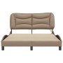 Bed frame with LED cappuccino synthetic leather 140x190 cm by , Beds and slatted bases - Ref: Foro24-3213931, Price: 227,83 €...