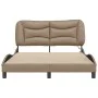 Bed frame with LED cappuccino synthetic leather 140x190 cm by , Beds and slatted bases - Ref: Foro24-3213931, Price: 228,22 €...