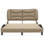 Bed frame with LED cappuccino synthetic leather 140x200 cm by , Beds and slatted bases - Ref: Foro24-3213938, Price: 262,15 €...