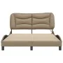 Bed frame with LED cappuccino synthetic leather 140x200 cm by , Beds and slatted bases - Ref: Foro24-3213938, Price: 262,61 €...