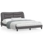 Bed frame with LED lights gray PE leather 160x200 cm by , Beds and slatted bases - Ref: Foro24-3213944, Price: 264,14 €, Disc...