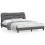 Bettgestell mit LED-Leuchten, graues PE-Leder, 160 x 200 cm von , Betten und Lattenroste - Ref: Foro24-3213944, Preis: 260,42...