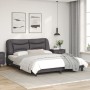 Bed frame with LED lights gray PE leather 160x200 cm by , Beds and slatted bases - Ref: Foro24-3213944, Price: 264,14 €, Disc...