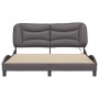 Bed frame with LED lights gray PE leather 160x200 cm by , Beds and slatted bases - Ref: Foro24-3213944, Price: 264,14 €, Disc...